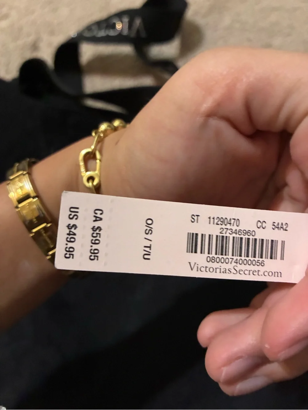 Victoria's Secret Black Logo Strap Tote