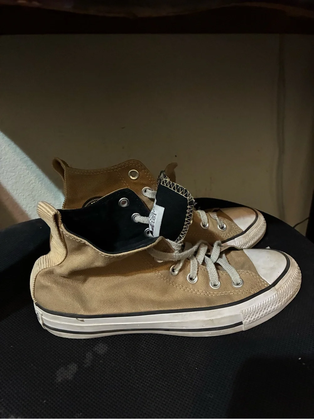 Converse Kids High Top Sneakers in Tan Canvas