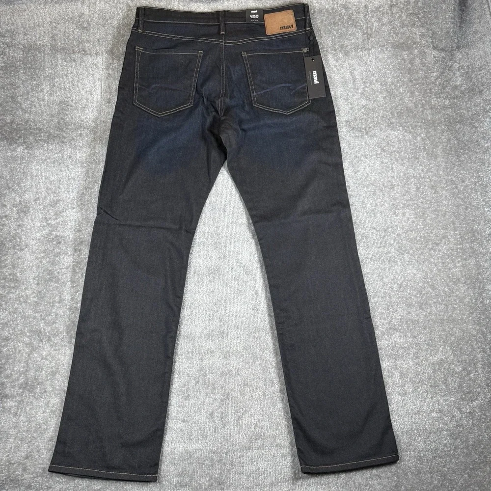 NWT Mavi Jeans Men's 34x34 Blue Denim Myles Straight Leg Dark Wash