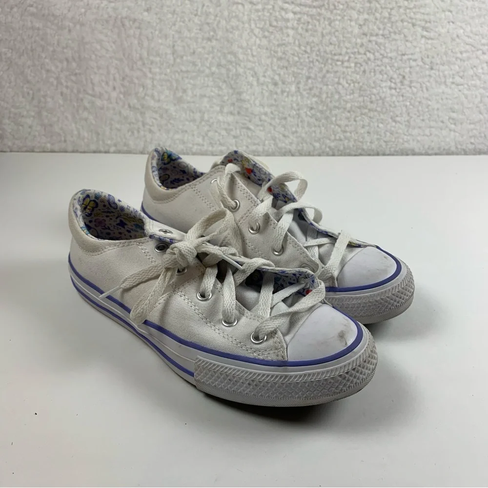 Converse Madison Magic Sneakers Padded Lace‎ Up Floral Print Size 4 White 7280