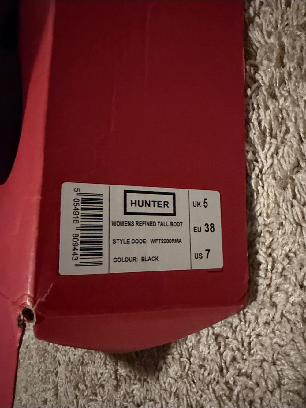 Hunter never worn