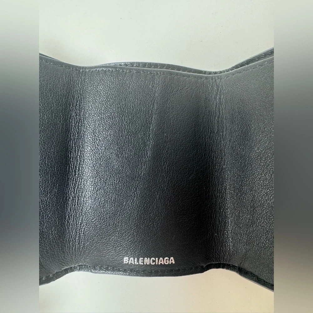 Balenciaga Women’s Mini Wallet in Glitter Calfskin Charcoal