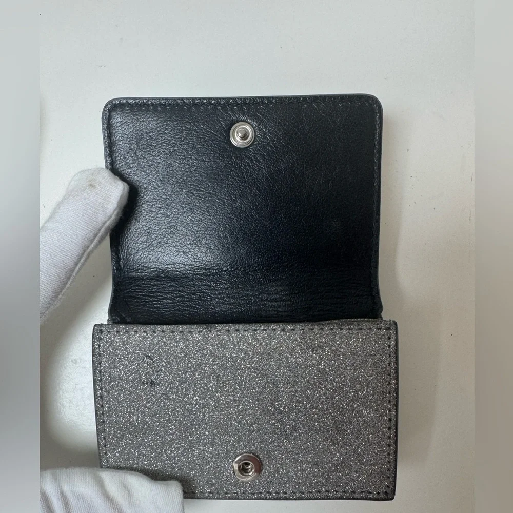 Balenciaga Women’s Mini Wallet in Glitter Calfskin Charcoal