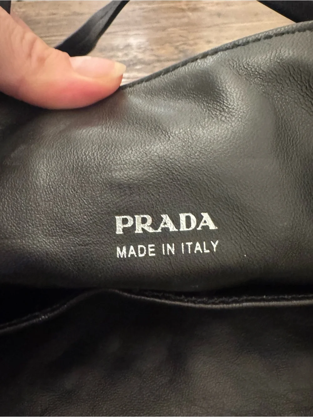 Auth. Prada Black Grommet/Eyelet Nylon & Calfskin with Leather interior Tote Bag