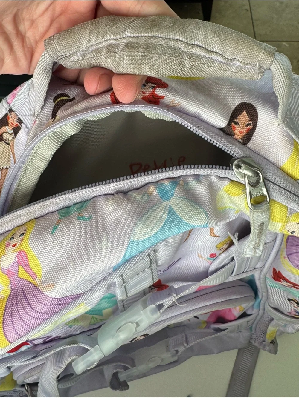 Disney Pottery Barn Kids Purple Princess Print Backpack - Size Large