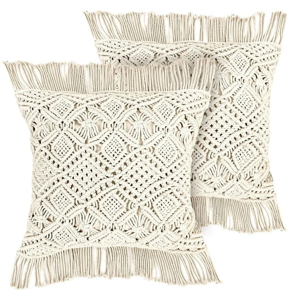 Livalya Macrame Pillow Covers Set of 2
