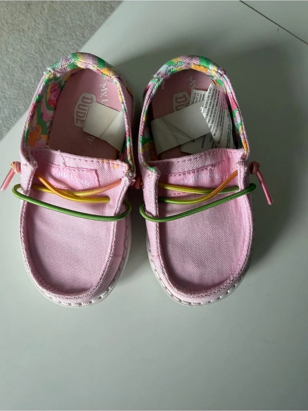 My Little Pony Hey Dude Kids' Pink Canvas Slip-On Sneakers with Multicolor Trim