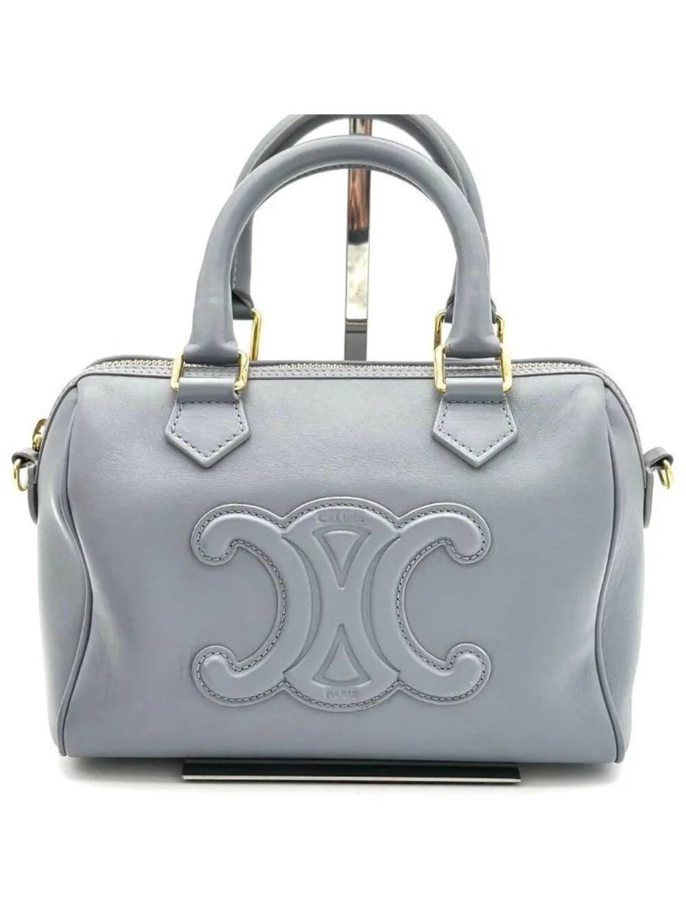 Celine Mini Boston Bag Cuir Triomphe Light Blue
