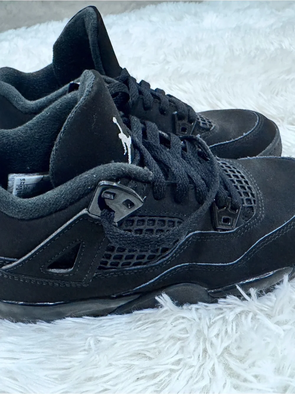 Air Jordan 4 Retro OG Black Cat 2025 Kids Size 2Y IB4388-010 Worn Once