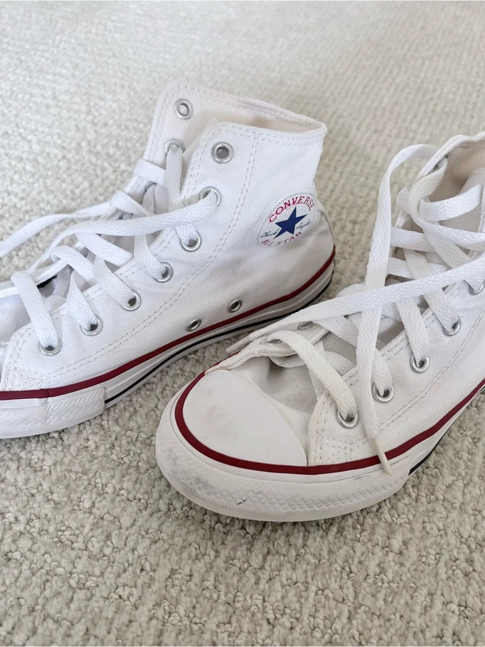 Converse Kids' Classic White High-Top Sneakers in youth 2.5