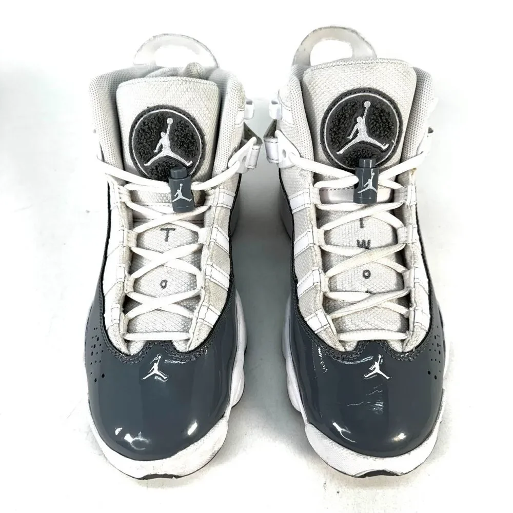 Nike Air Jordan 6 Rings White/Cool Grey Size Big Kids 5Y=Woman's 6.5 323419-121