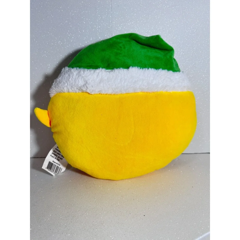 MSA Trading Winking Kissy Face Emoji Plush Holiday Pillow Yellow Green Hat 3226