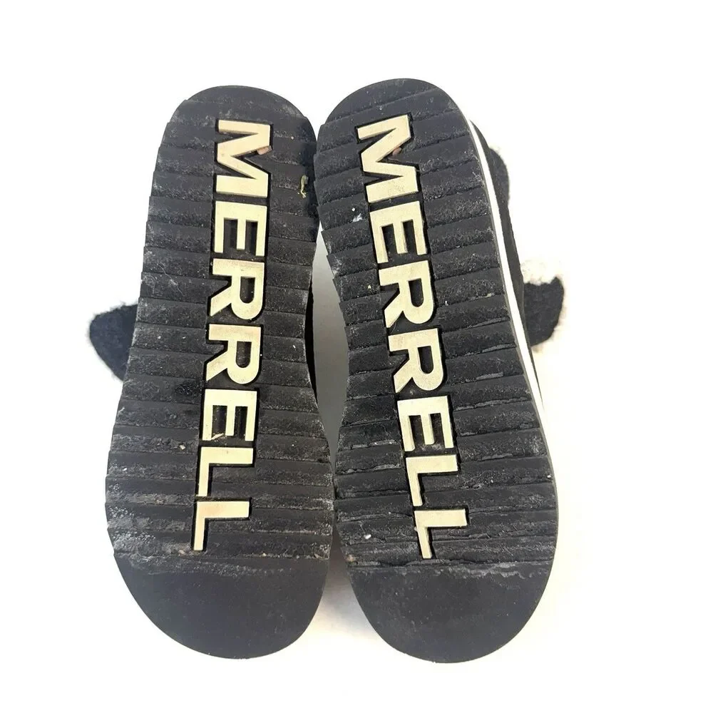 Merrell Womens Juno J003646 Black Round Toe Pull On Snow Boot Size 6.5