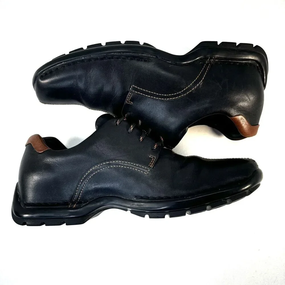 Cole Haan Zeno Oxford Leather Shoes Mens Size 7.5 Black Lace-Up C04073