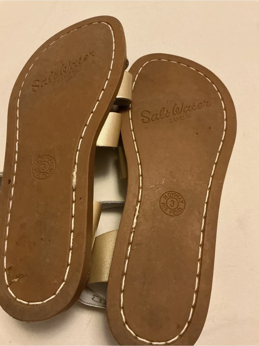 Salt Water Sandals by Hoy Metallic Gold Kids Cross-Strap Sandals