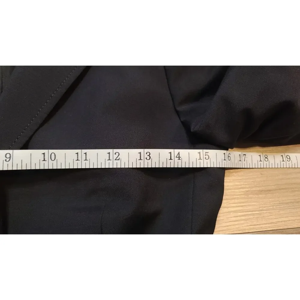 J. Crew Suiting 2 Button Wool Blazer‎ Womens 0 Black Lined Career Office Jacket