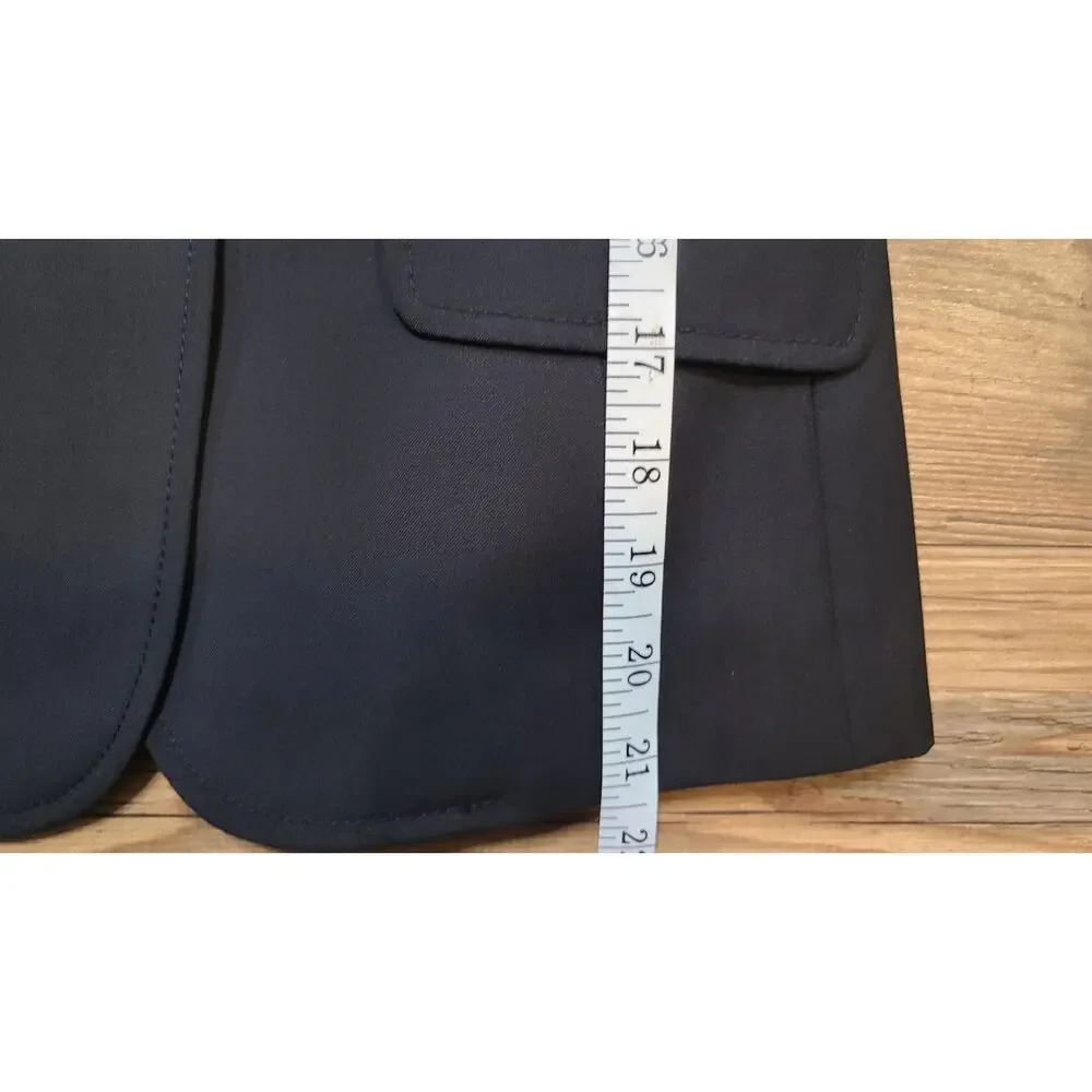 J. Crew Suiting 2 Button Wool Blazer‎ Womens 0 Black Lined Career Office Jacket