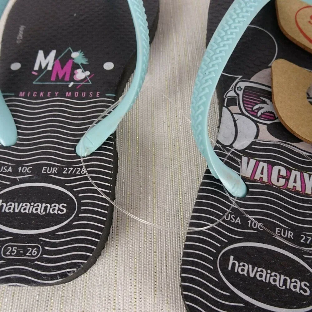 💰3/$25  New Havaianas Disney Mickey Mouse Flip Flops 10 C