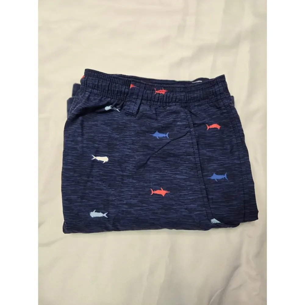Columbia Omni-Shade fish print swim trunks