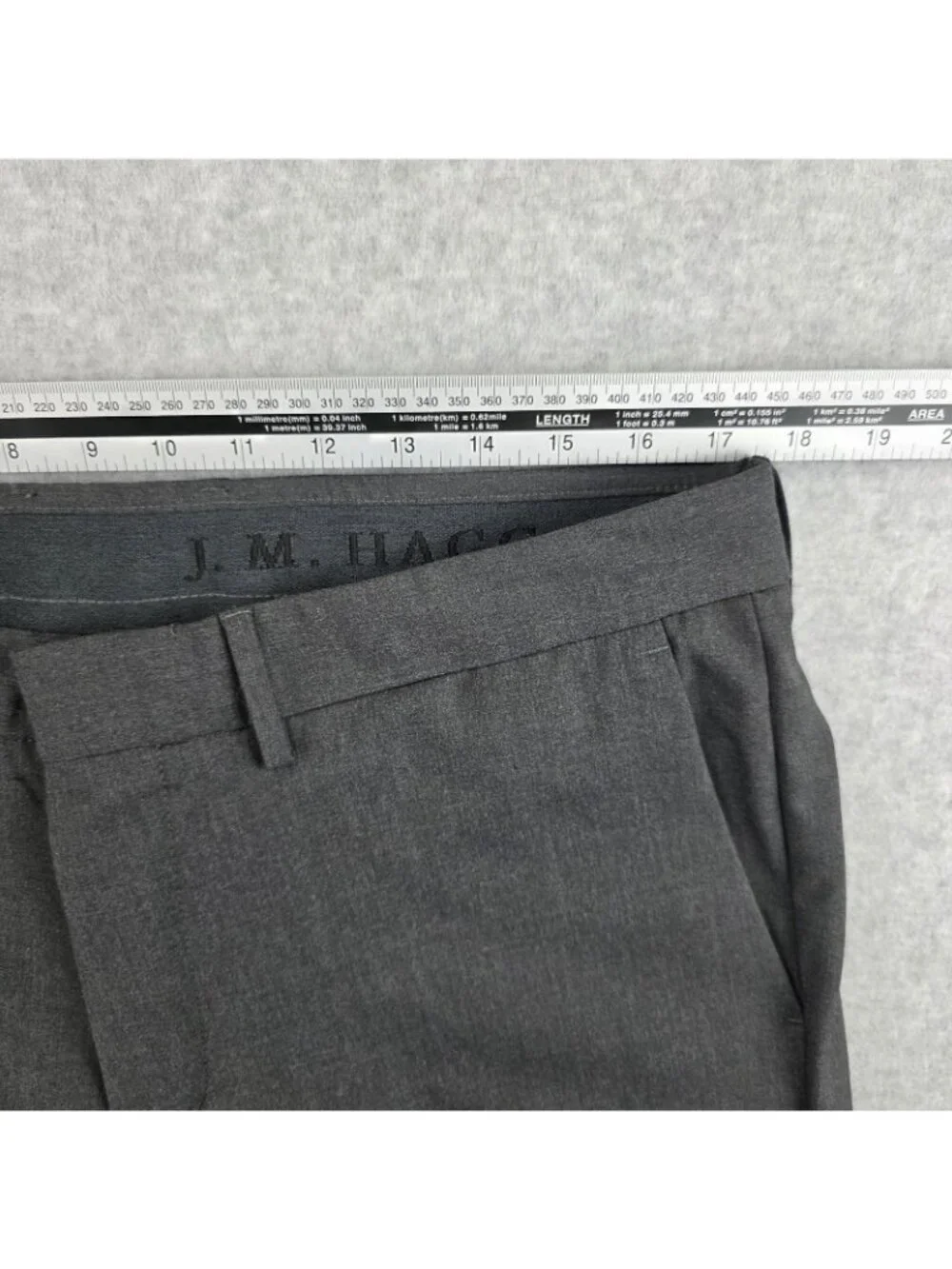 J.M. Haggar Premium Dress Pants Mens 36x30 Gray Slim Stretch Flat Front NWT