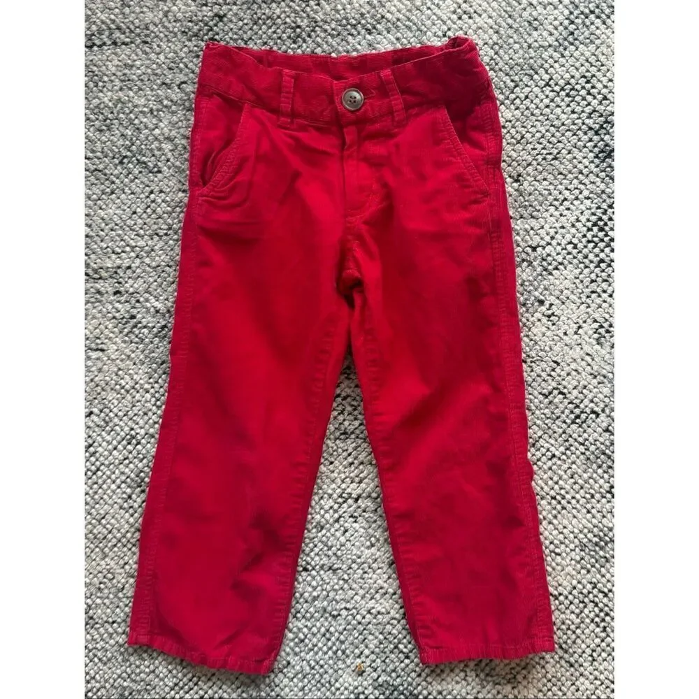 The Beaufort Bonnet 4T Boys Red Corduroy Straight Leg Trouser Pants