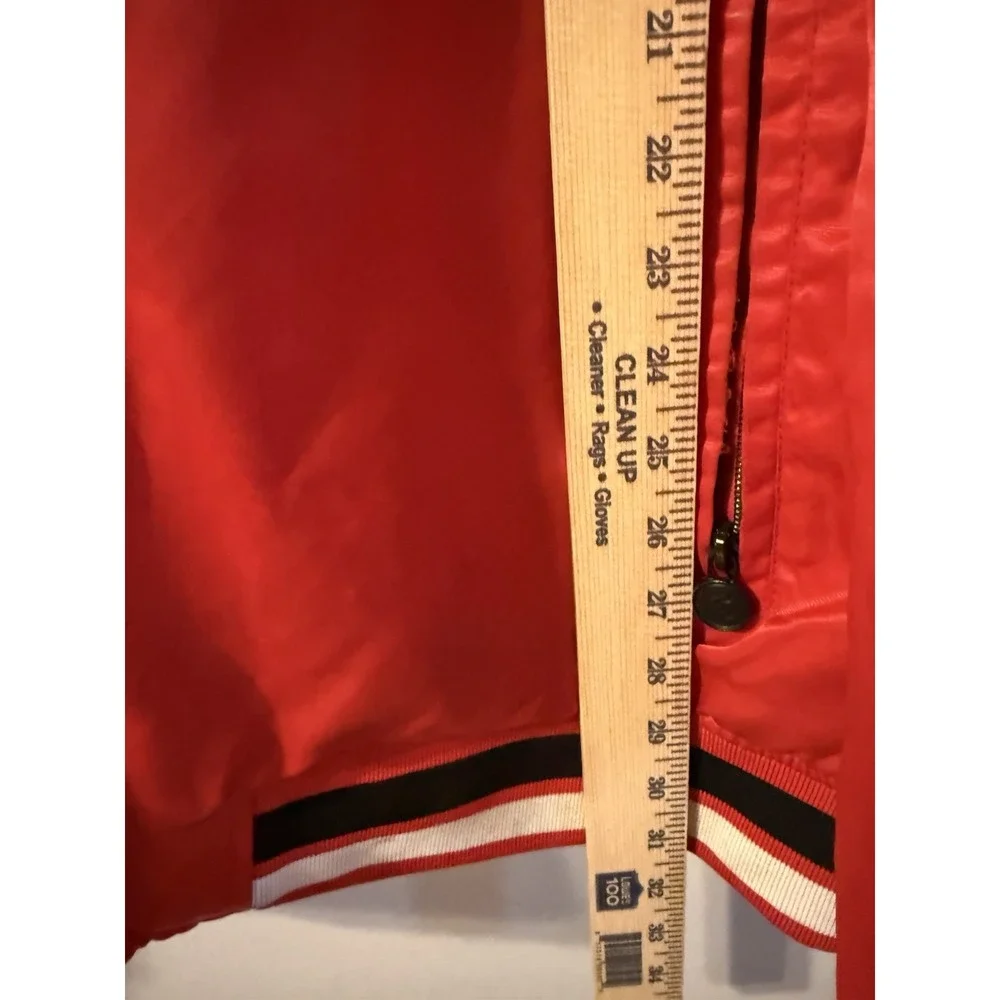 Vintage‎ Rocawear Bomber Jacket Satin Embroidered Logo Red Men's Size 2XL Y2K