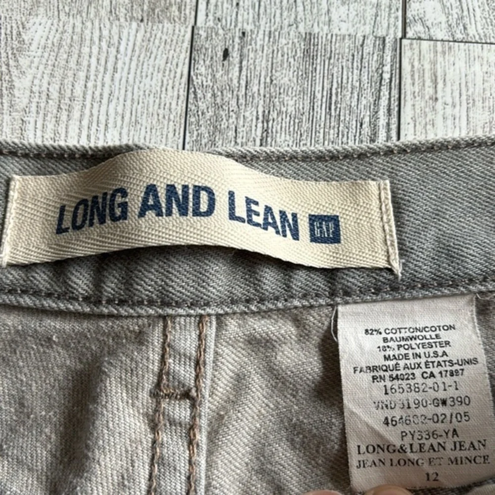 Gap Vintage Shorts Gray Denim cutoff Long Lean Jean Frayed Hem sz 12 made USA‎