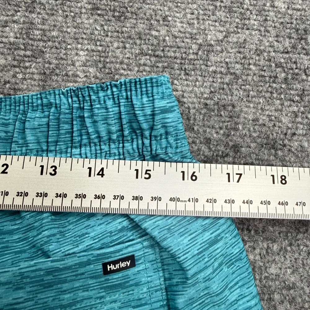 Hurley Swim Shorts Large Blue Heathered 4-Way Stretch Regular Fit NWT Mens