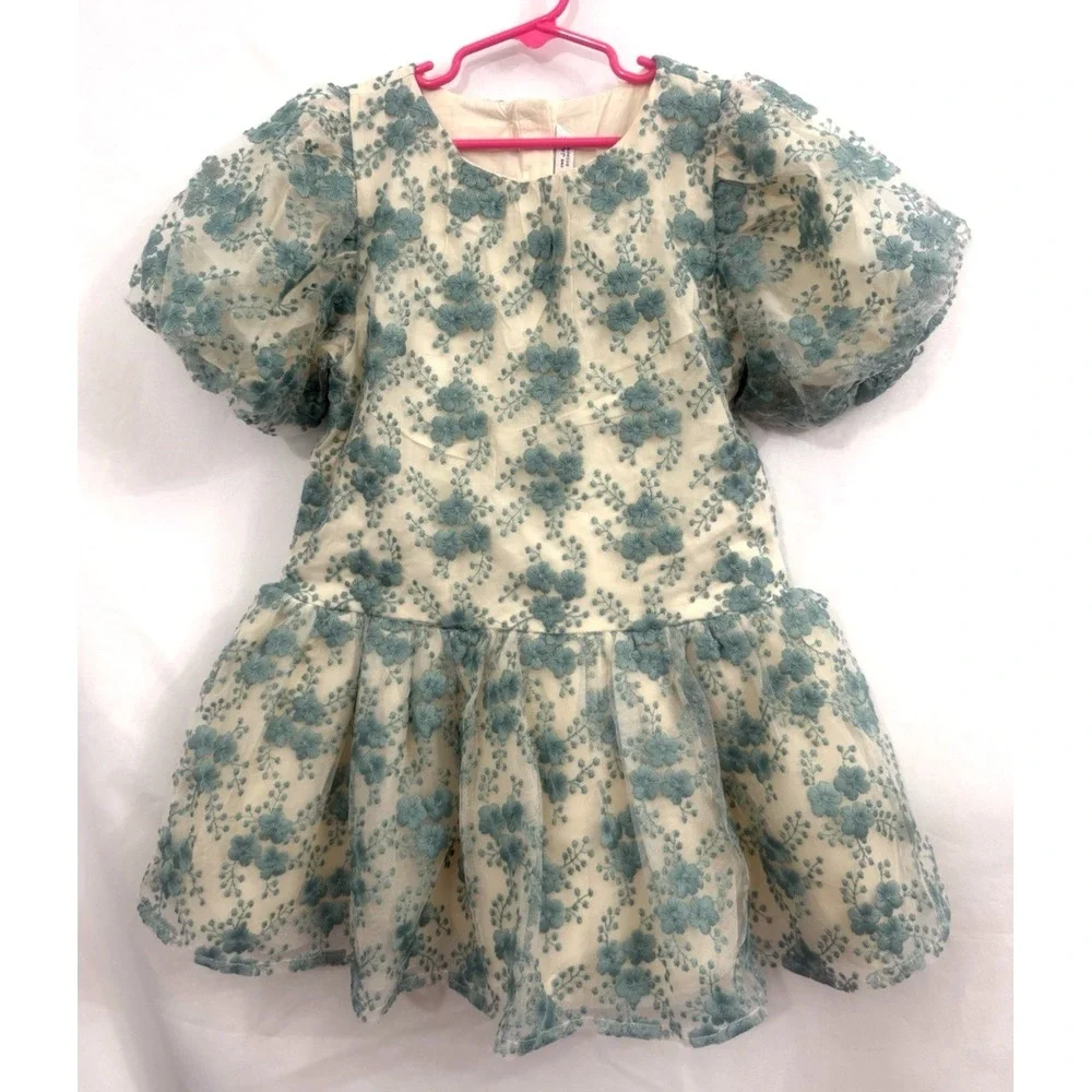 Janie‎ And Jack Special Occasion Floral Fete Tulle Dress Girls Size 6 Wedding