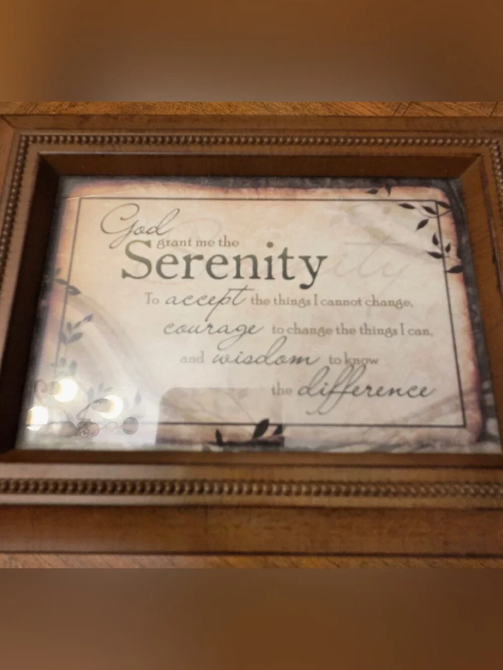 Vintage 2000 Carson Home Serenity Prayer Music Box Amazing Grace Keepsake