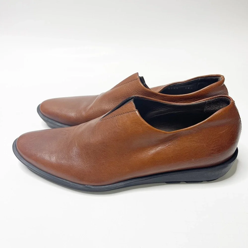 Jildor Sibil Z Shoes 38.8 8.5 Brown Leather Slip On Made in Italy Classic