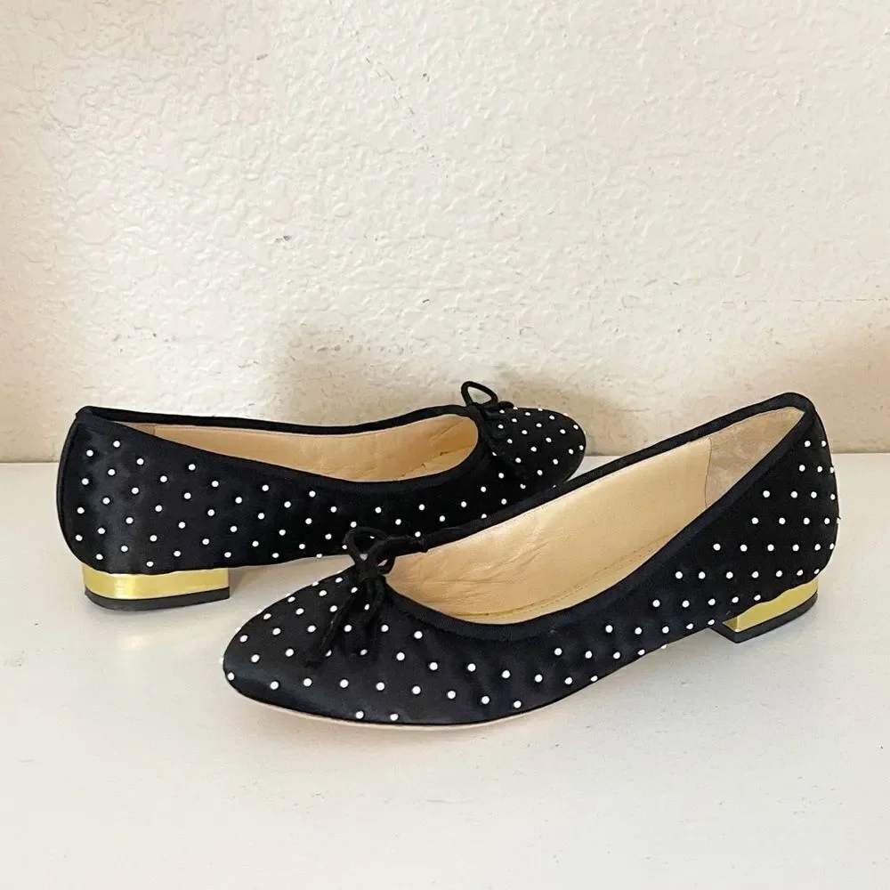 CHARLOTTE OLYMPIA BALLET FLATS black and white polka dots 37