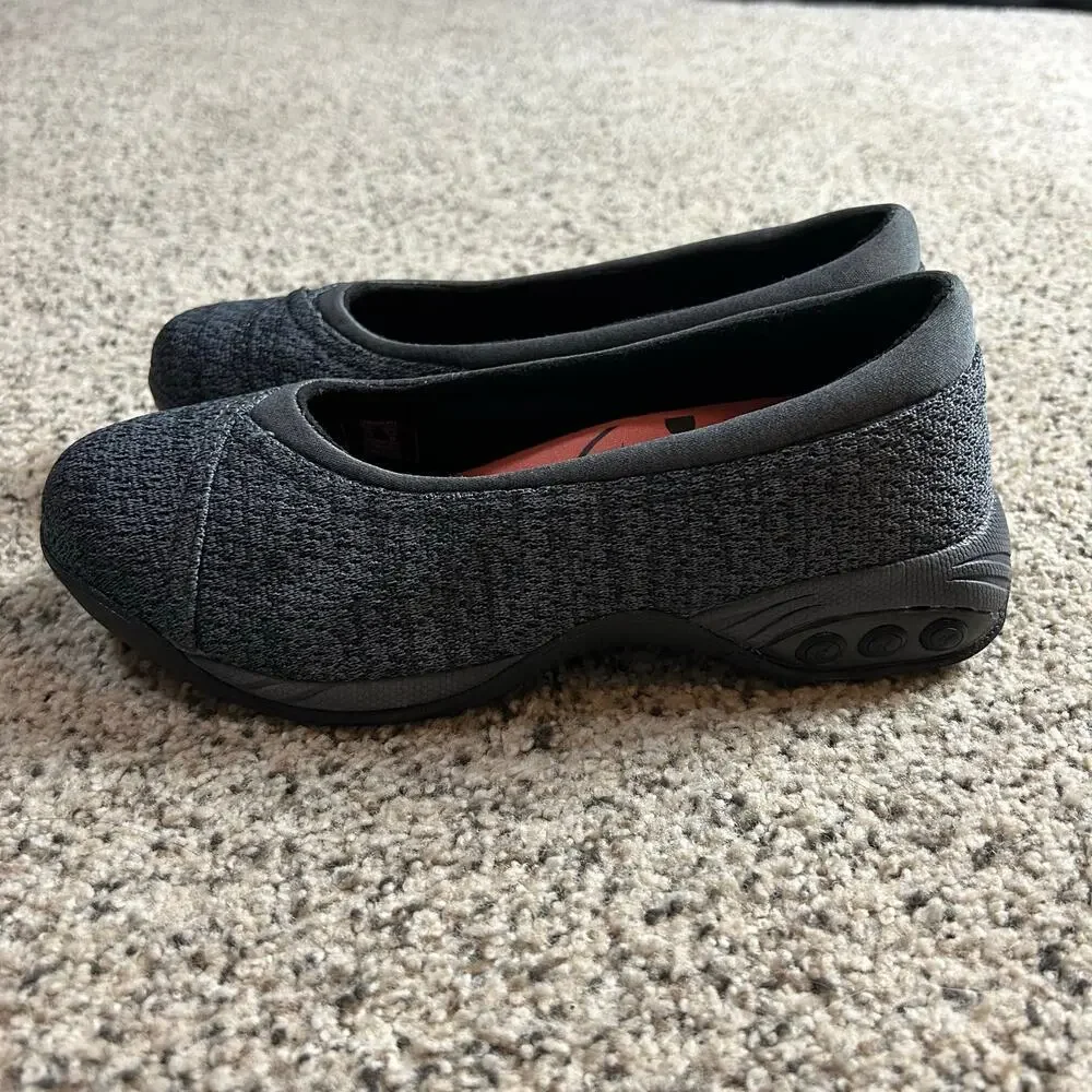 Therafit‎ Riley Ballet Flat Slip On Women Shoes Size 7.5 Grey Black Comfort Arch