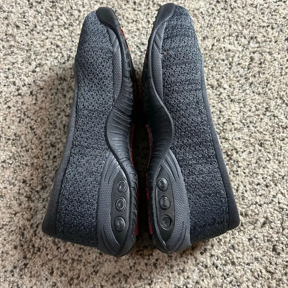 Therafit‎ Riley Ballet Flat Slip On Women Shoes Size 7.5 Grey Black Comfort Arch