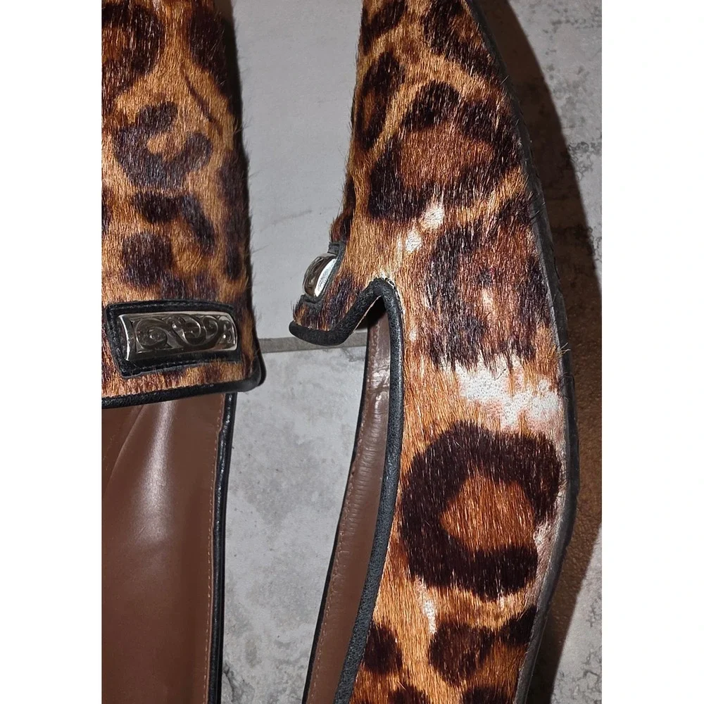 Brighton'Eve' Leopard‎ Print Calf Hair Pointed Toe Flats 9M  *Flaws See Pics