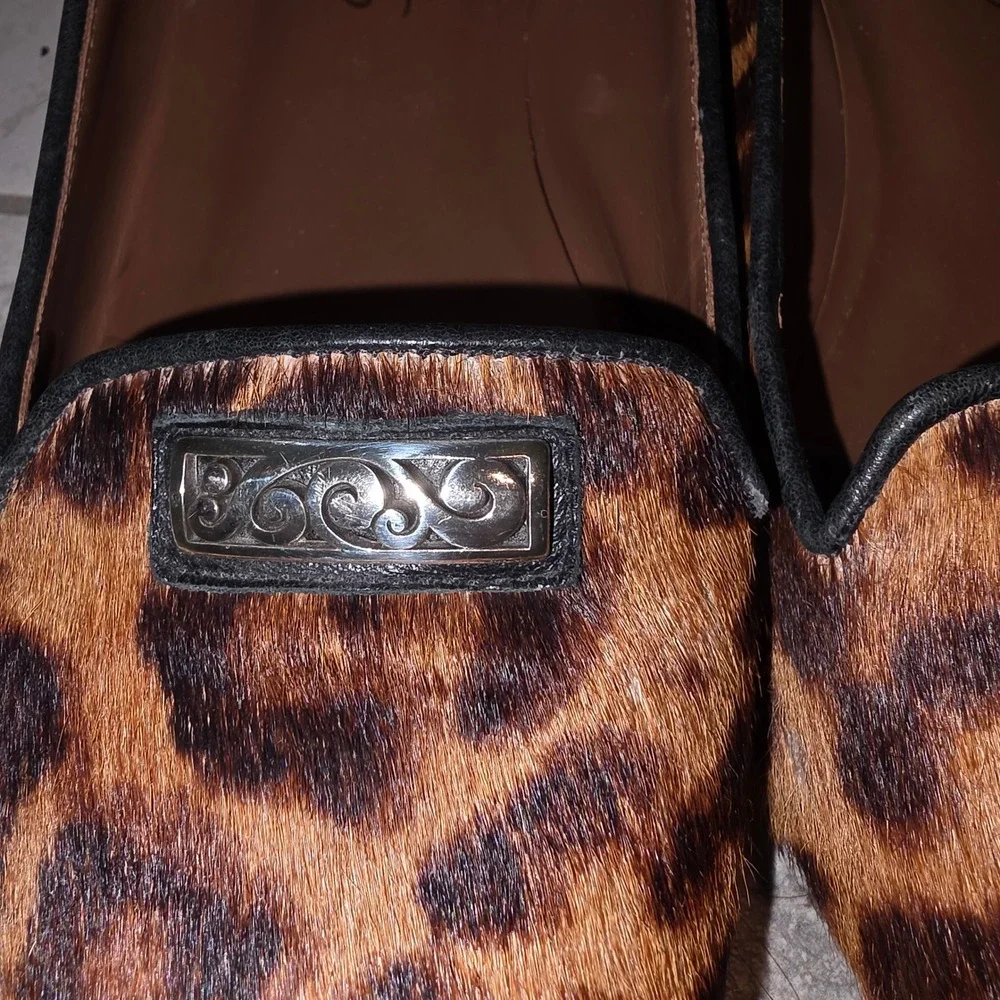 Brighton'Eve' Leopard‎ Print Calf Hair Pointed Toe Flats 9M  *Flaws See Pics