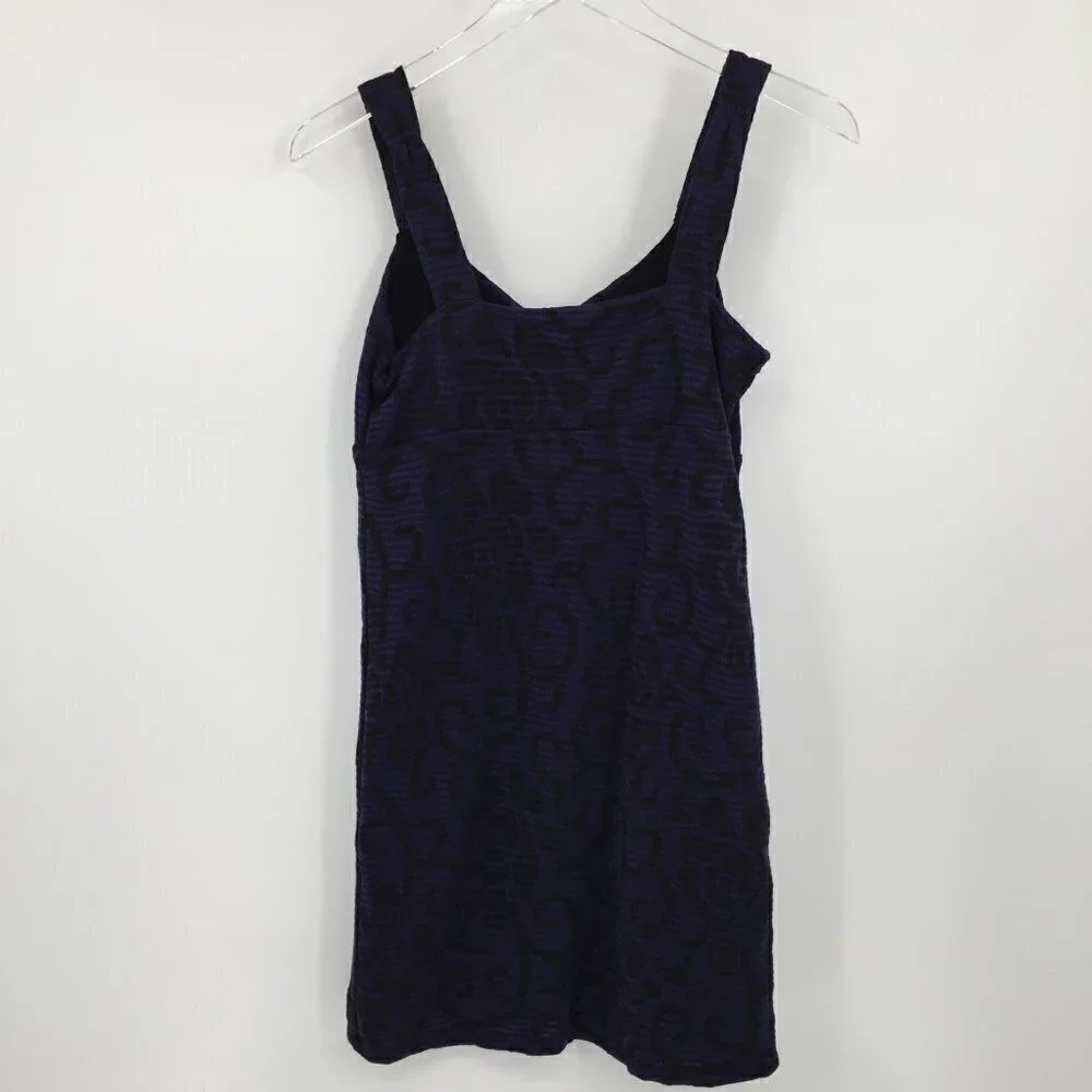 Free People purple black knit body con mini dress tank shift sleeveless Medium