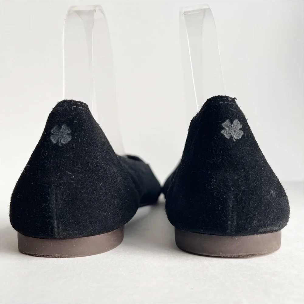 Lucky Brand‎ Abbitha Ballet Flats 8 black suede studded perforated slip-on shoes
