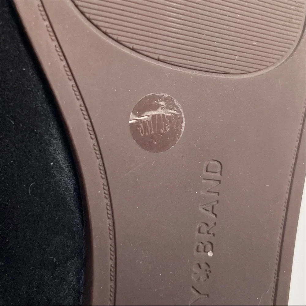 Lucky Brand‎ Abbitha Ballet Flats 8 black suede studded perforated slip-on shoes