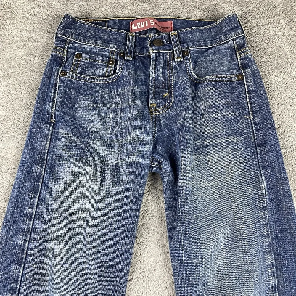 Levis 569 Loose Straight Jeans Youth 10 Slim 23x25 Blue Mid Rise Medium Wash VTG