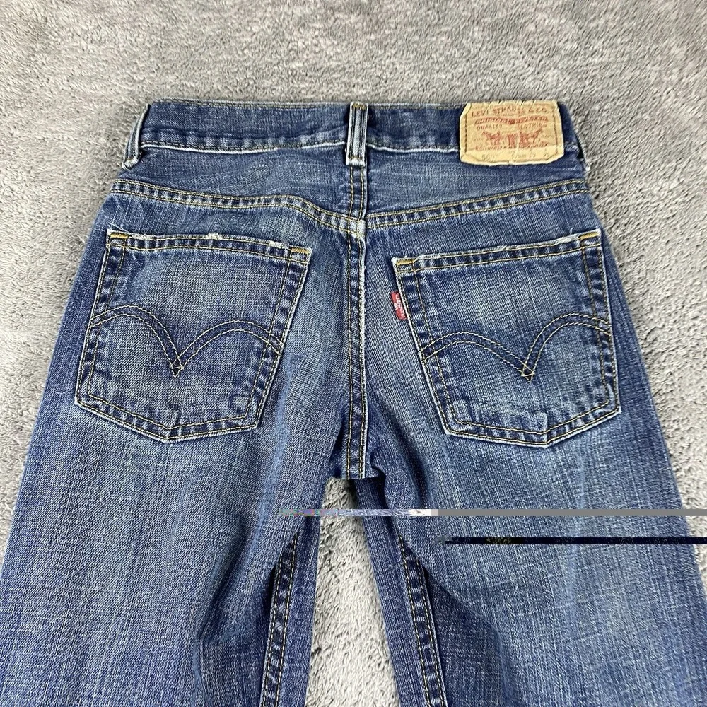 Levis 569 Loose Straight Jeans Youth 10 Slim 23x25 Blue Mid Rise Medium Wash VTG