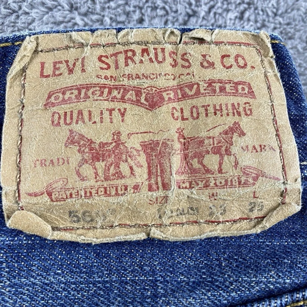 Levis 569 Loose Straight Jeans Youth 10 Slim 23x25 Blue Mid Rise Medium Wash VTG