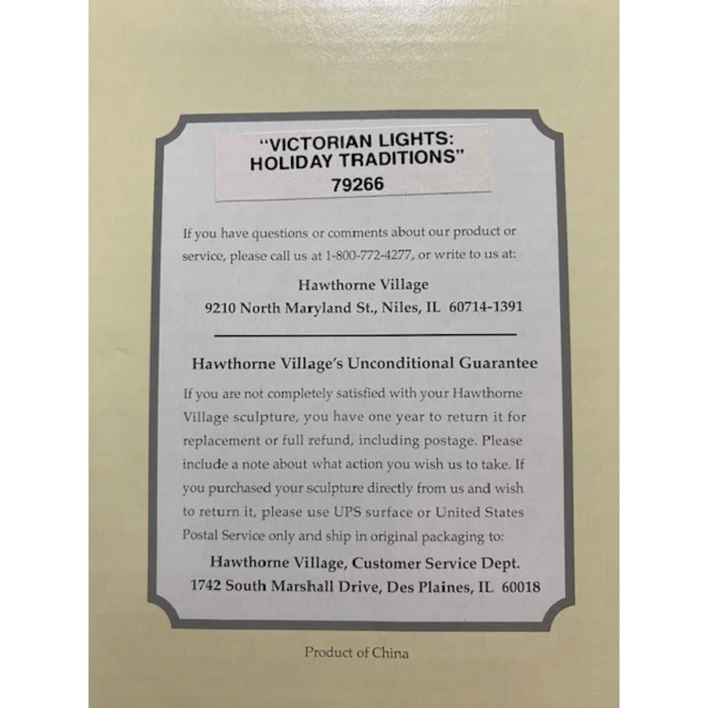 Thomas Kinkade Victorian Lights Holiday Traditions 79266 OS Cream Excellent COA‎