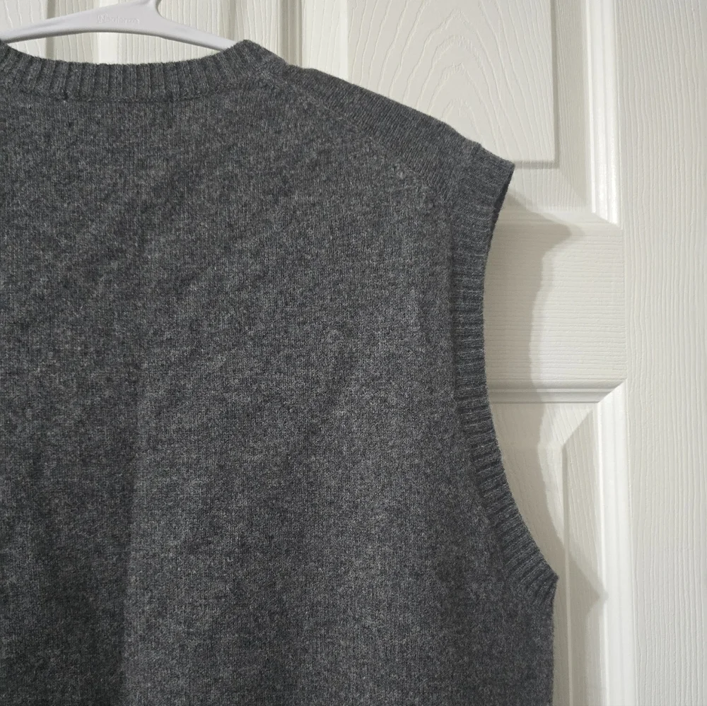 Vintage Lambswool Sweater Vest by Brooks Brothers, Dark Gray, V-Neck, EUC!