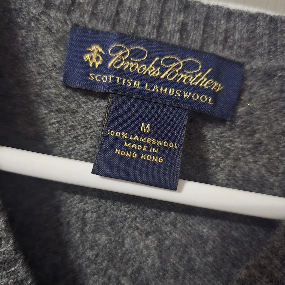 Vintage Lambswool Sweater Vest by Brooks Brothers, Dark Gray, V-Neck, EUC!