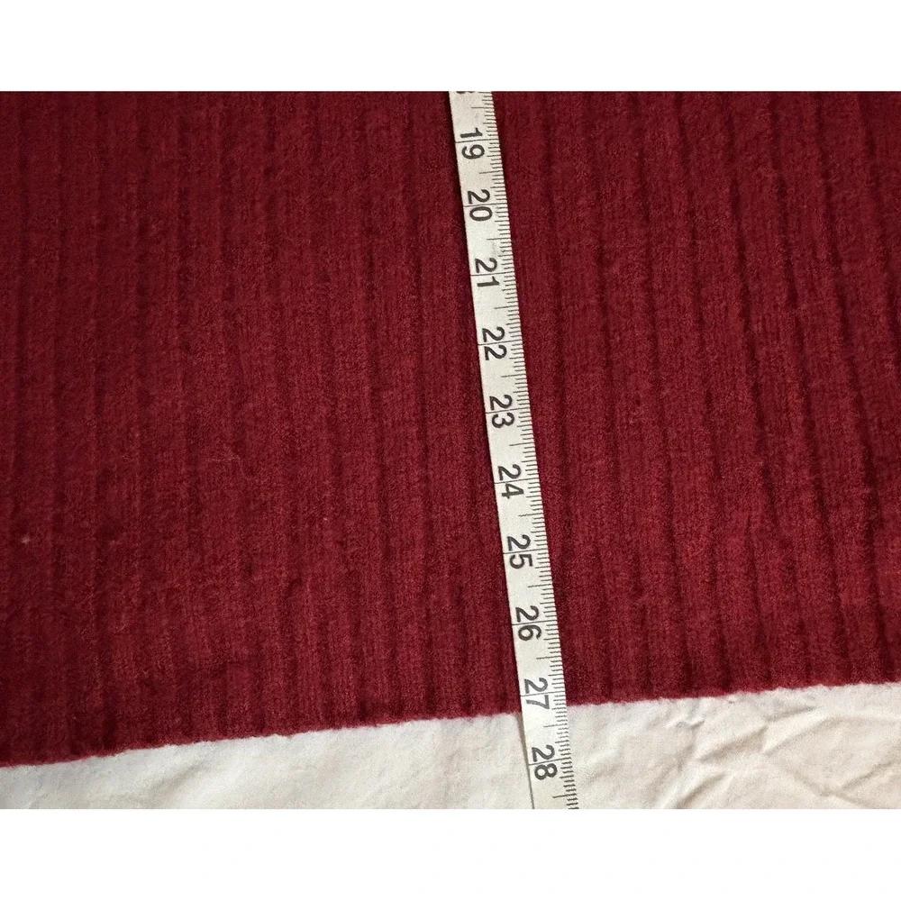 VTG‎ Fossil 1/4 zip ribbed pullover Ribbed Elbow Patch Wool Blend Mens Sz L Red