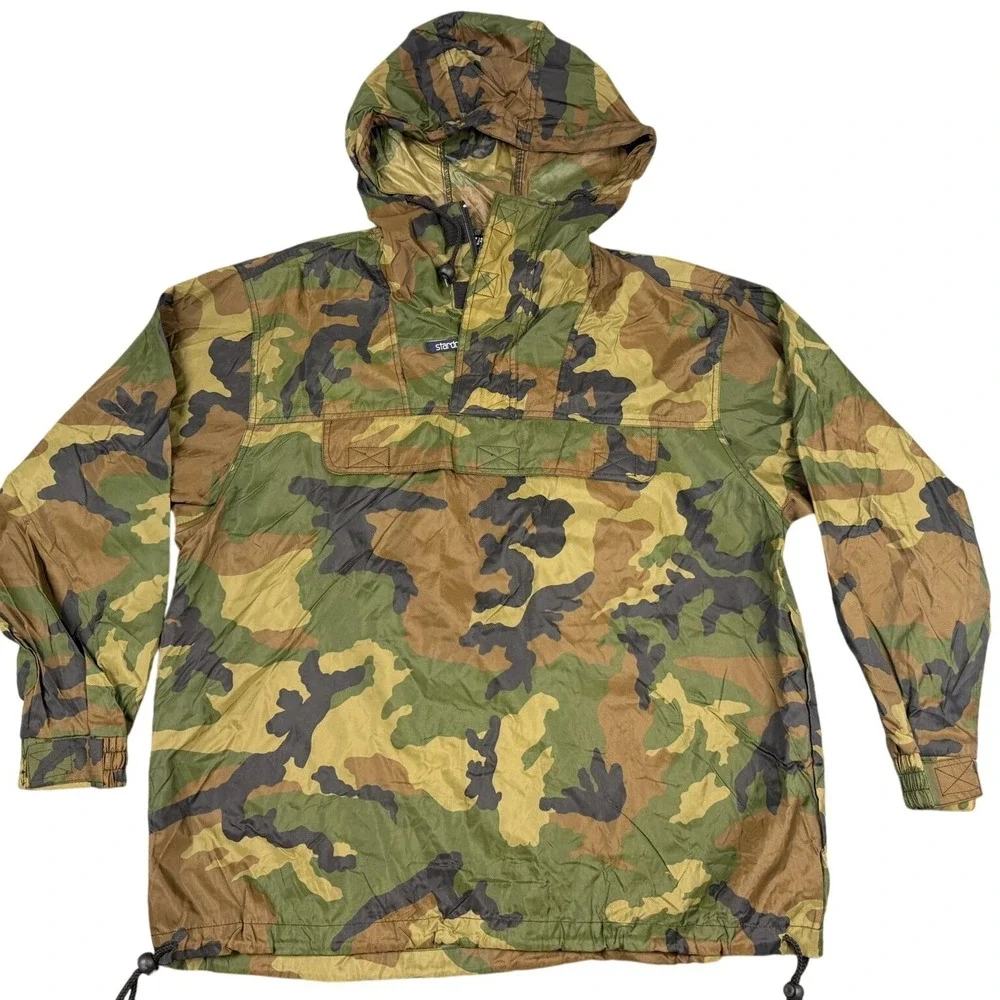 VTG STARDOM Camouflage Anorak‎ Jacket Hooded Pullover Lightweight Nylon Size M