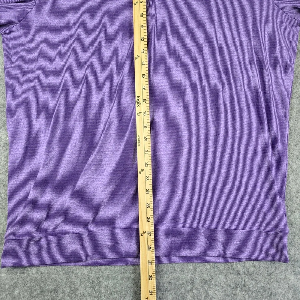 Johnnie-O Vaughn NSU Purple Striped Quarter Zip Pullover‎ Mens Large JMKO1890