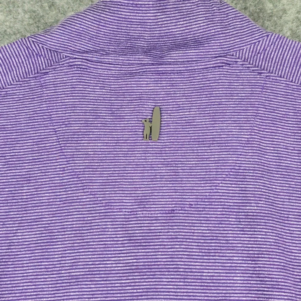 Johnnie-O Vaughn NSU Purple Striped Quarter Zip Pullover‎ Mens Large JMKO1890