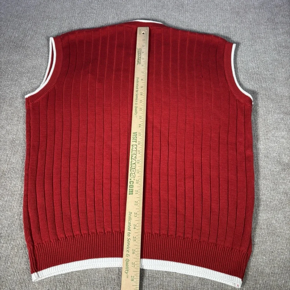 Vintage Ohio State Buckeyes Sweater Vest Mens XL Red Cable‎ Knit Embroidered 90s